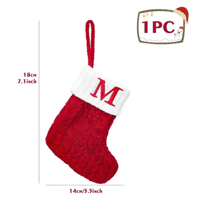 Christmas Alphabet Knitting Socks Christmas Tree Ornaments Christmas Decorations For Home 2023 Navidad Noel Xmas Gift