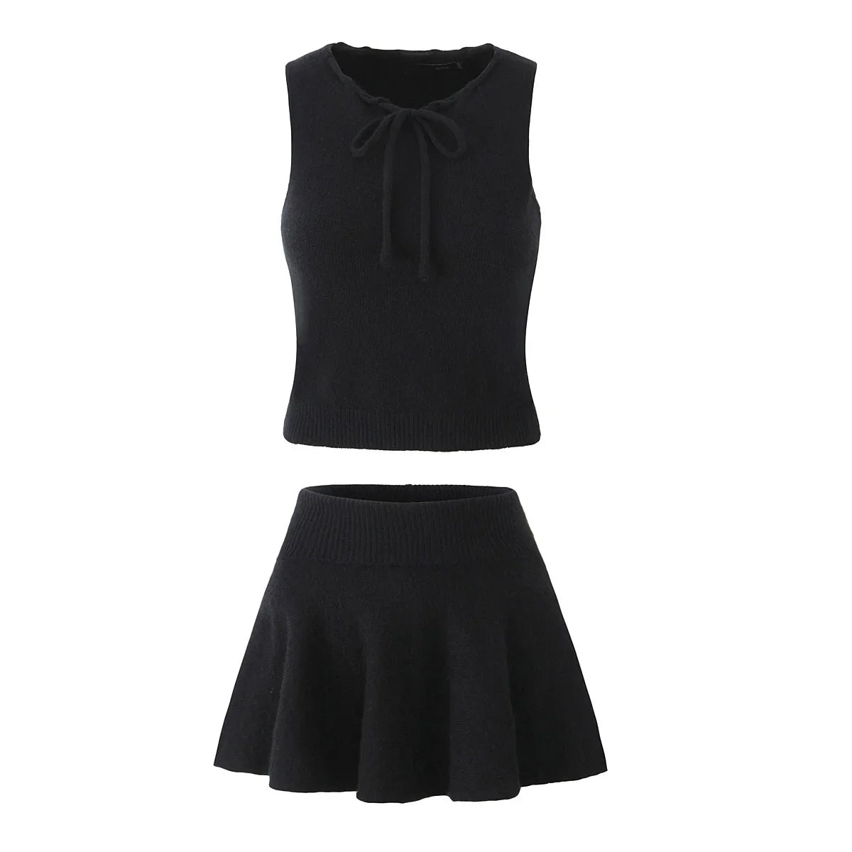 Knit Tank Top And Mini Skirt Set