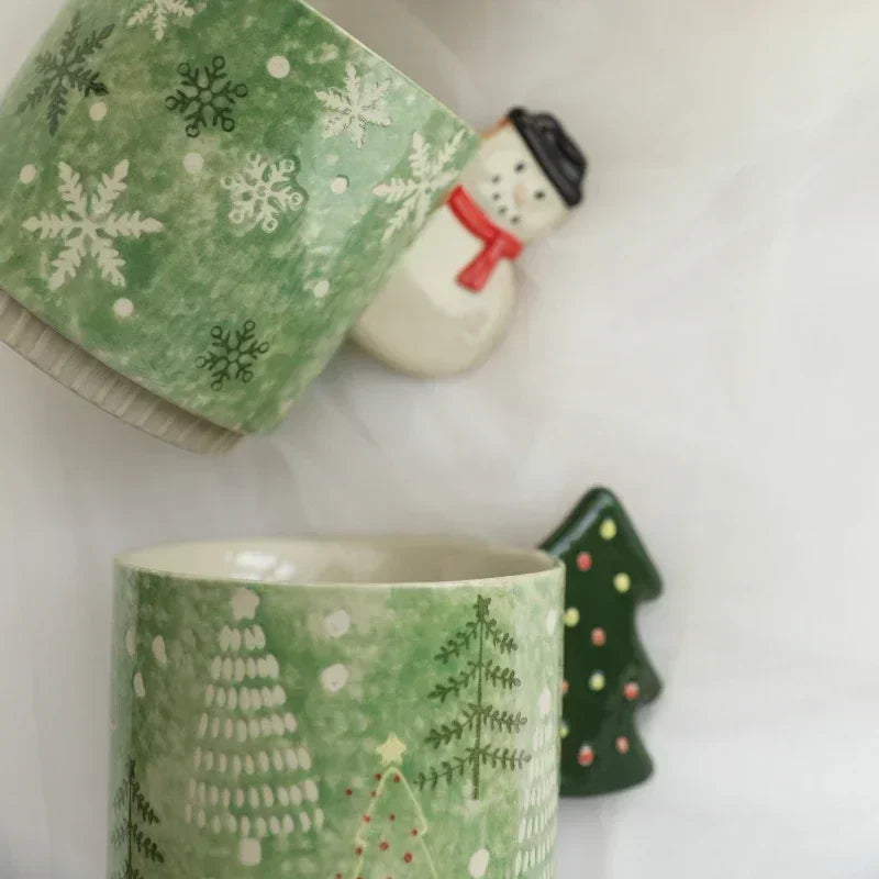 Christmas Hand-painted Gingerbread Man Ceramic Mug Coffee Mug Mugs Coffee Cups