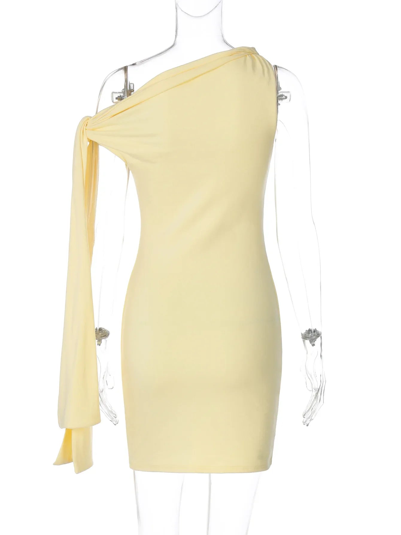Bandage One Shoulder Tie Up Mini Dress