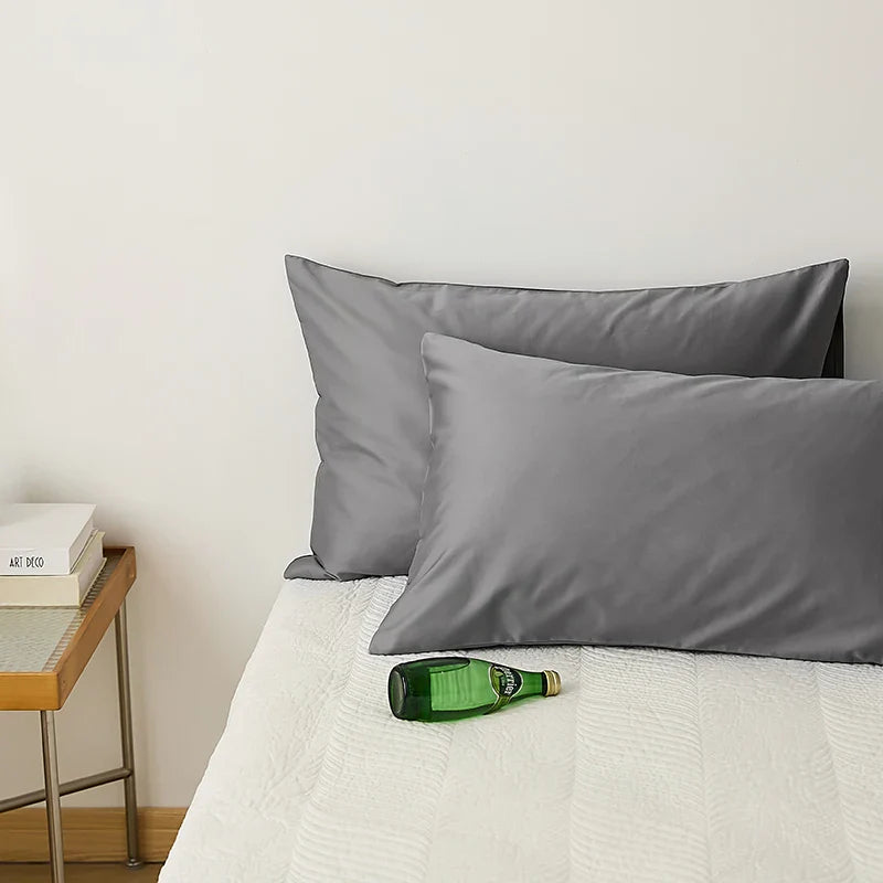 2pcs Simple Pure Cotton Large Pillowcase 60x80 Hotel Special Soft and Comfortable Gray and White Optional Home Essential