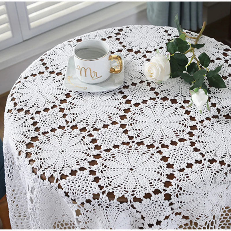 Super Elegant table covers Nordic pastoral lace tablecloth crochet square tablecloths Dining napkins christmas table cloth sale