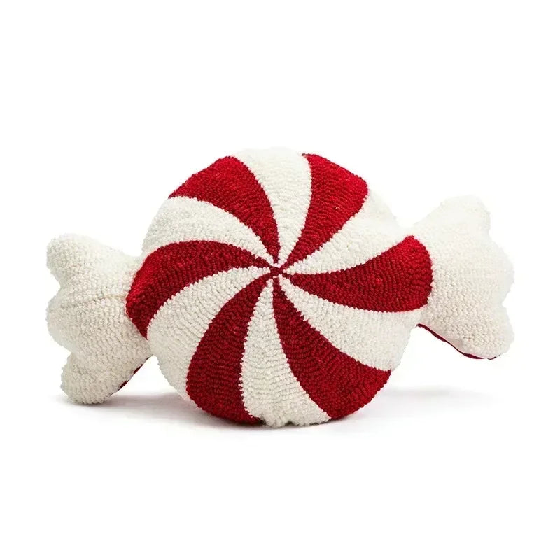 Christmas Cartoon Candy Cushion Living Room Sofa Cushions New Year's Red Decoration Cushions Bedroom Bedside Cushion Pillow Case