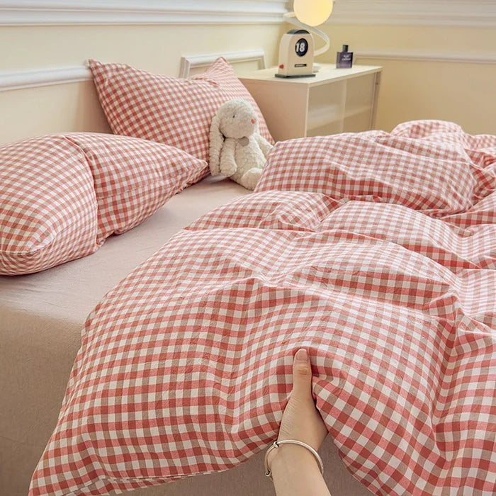 Class A Pure Cotton Printed Checkered Quilt Cover All-cotton Yarn-dyed Washed Single Duvet Cover 160x210 Bedding