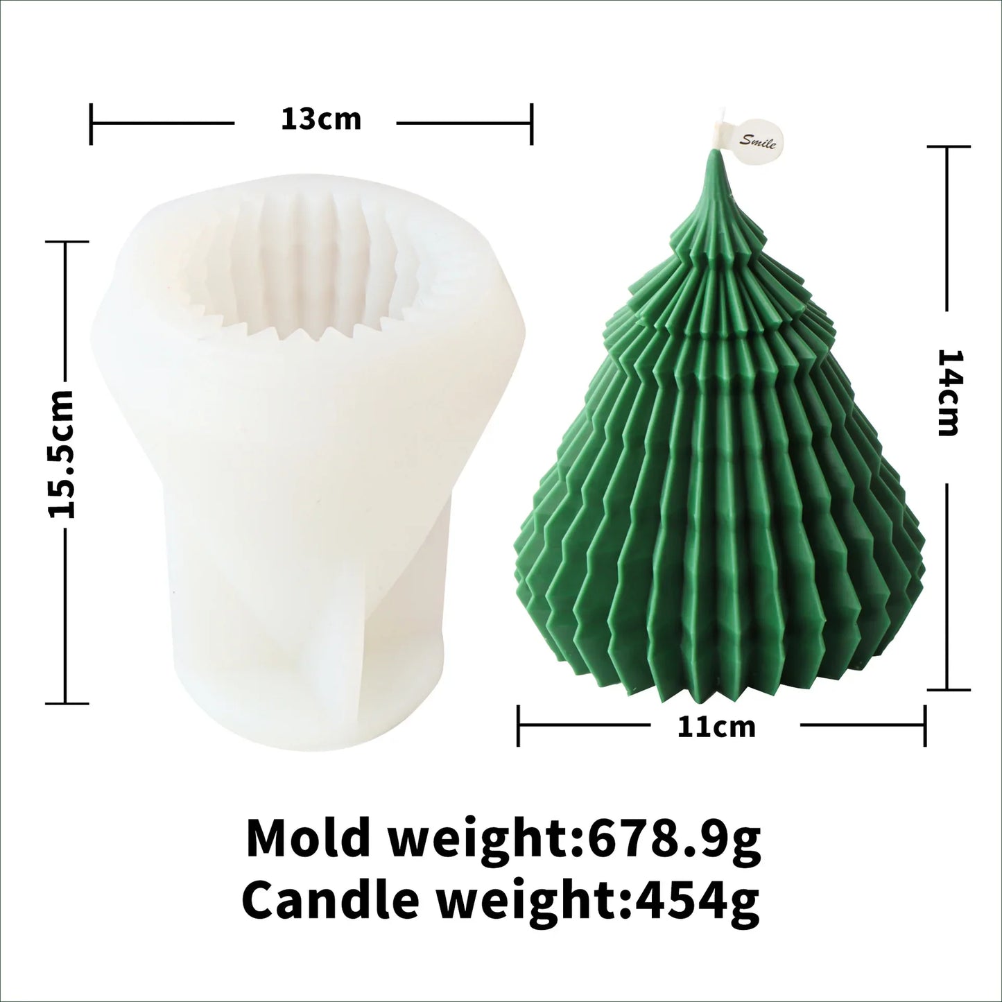 10-25cm 3D DIY Christmas Tree Candle Silicone Mold Christmas Gift Christmas Tree Resin Gypsum Silicone Mold Christmas Decoration