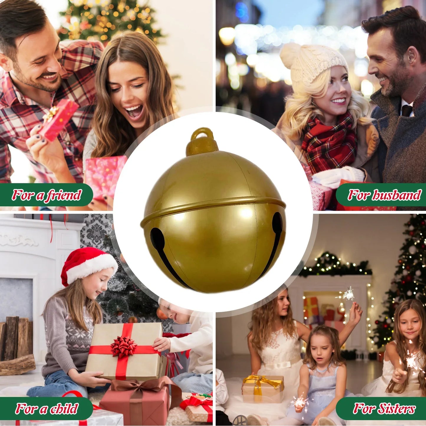 60CM Outdoor Christmas Inflatable Decorated Ball PVC Giant Big Balls Xmas Tree Decoration Inflatable Toy Ball Christmas Supplies