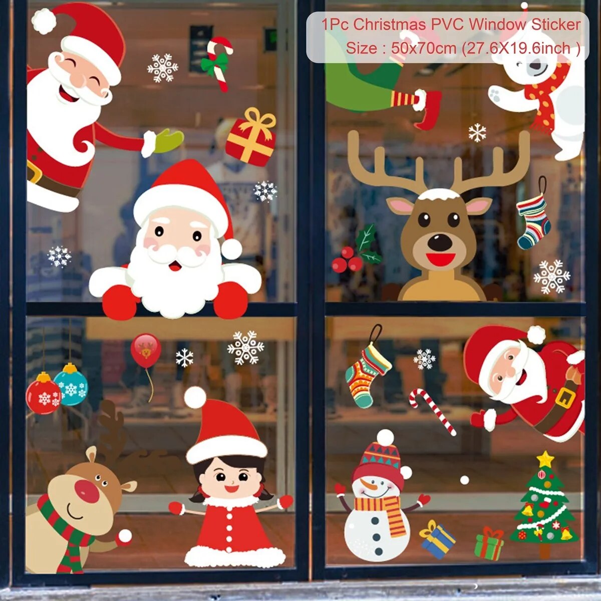 Christmas Window Stickers Merry Christmas Decorations For Home Christmas Wall Sticker Kids Room Wall Decals New Year Stickers