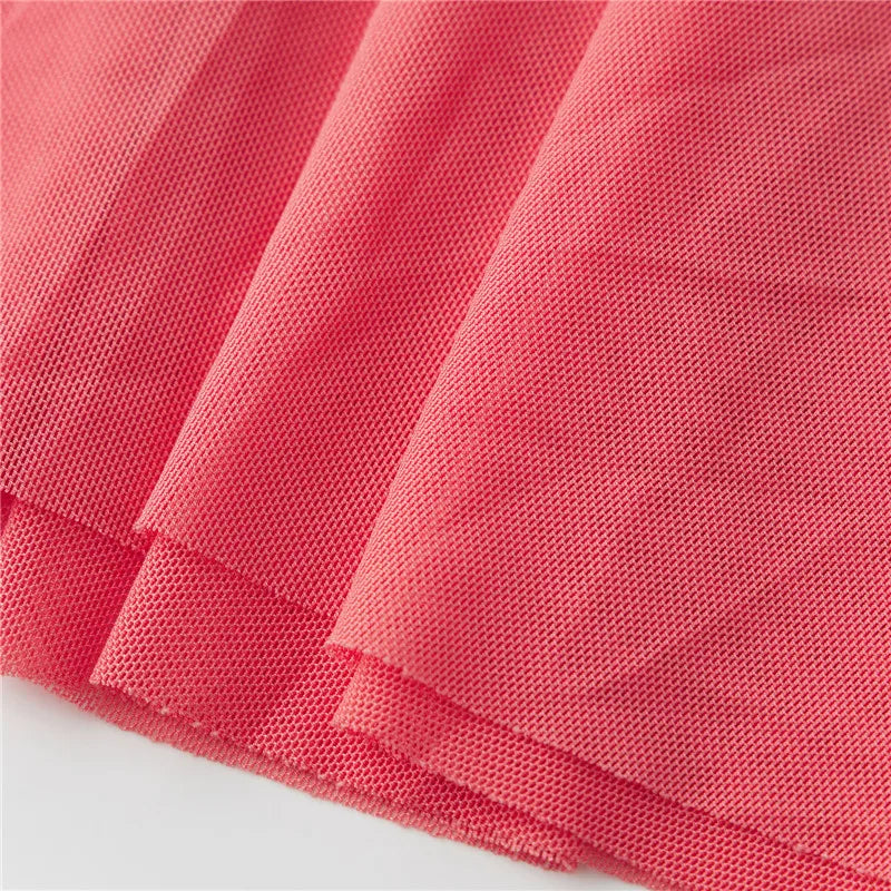 Pink Mesh Halter Strap Maxi Dress