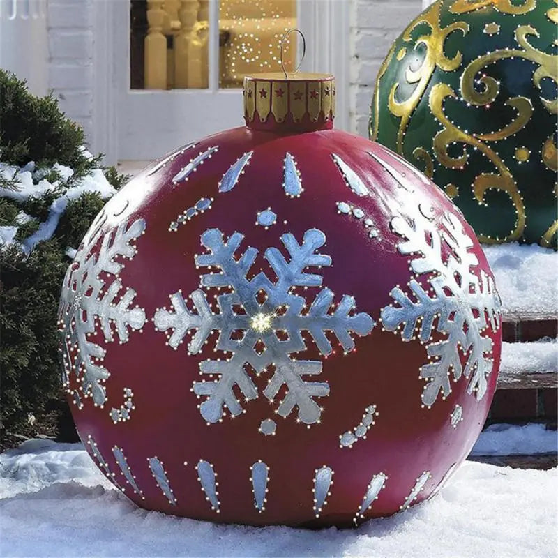 5/3/1pcs Christmas Decoration Outdoor Inflatable Decorated PVC 60cm Big Large Ball Xmas Tree Decor Ball Without Light Ornament