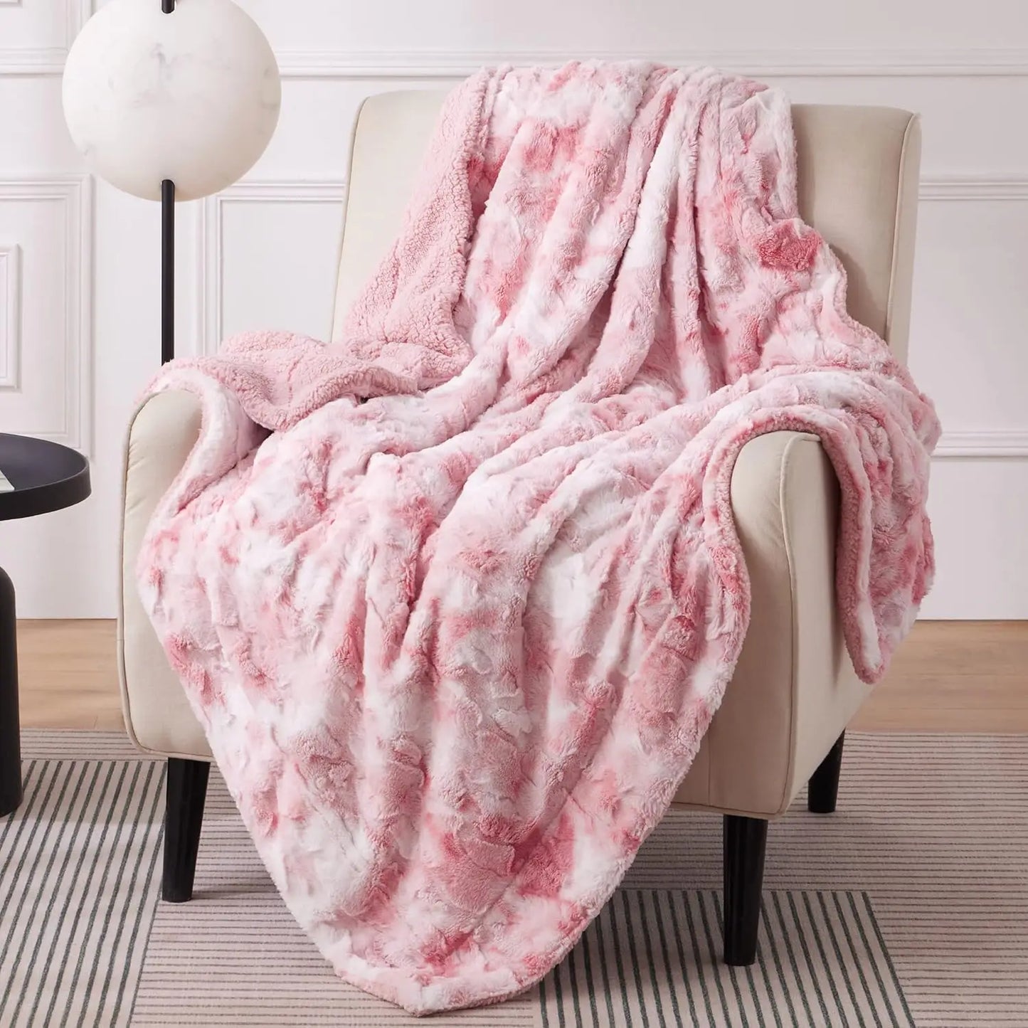 Fuzzy Blanket for Couch - Soft and Warm Sherpa, Cozy and Furry Faux Fur, Reversible Throw Blankets for Sofa and Bed