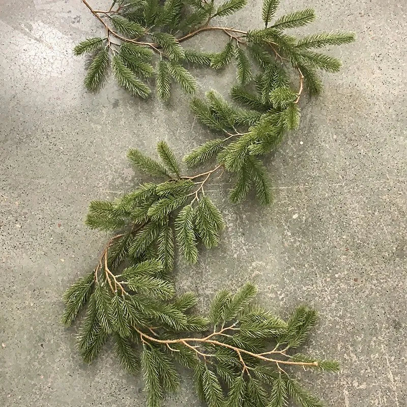 Artificial Green Plants New Year Christmas Garland Wreaths Home Party Decoration Pine Tree Rattan Hanging Ornament For Kids