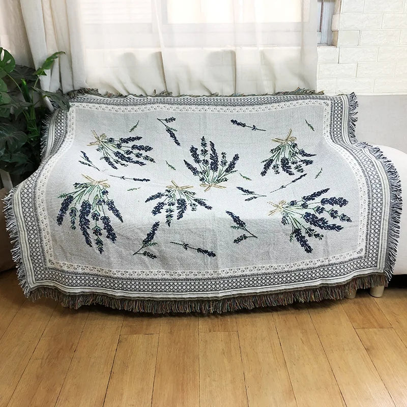 Leaves Floral Blankets for Bed Linen Cotton Throw Blankets Creative Interesting Outdoor Camping Picnic Mat Aesthetic Blanket