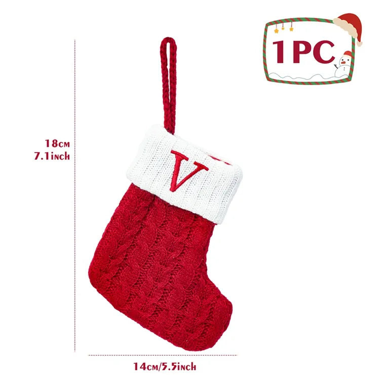 Christmas Alphabet Knitting Socks Christmas Tree Ornaments Christmas Decorations For Home 2023 Navidad Noel Xmas Gift
