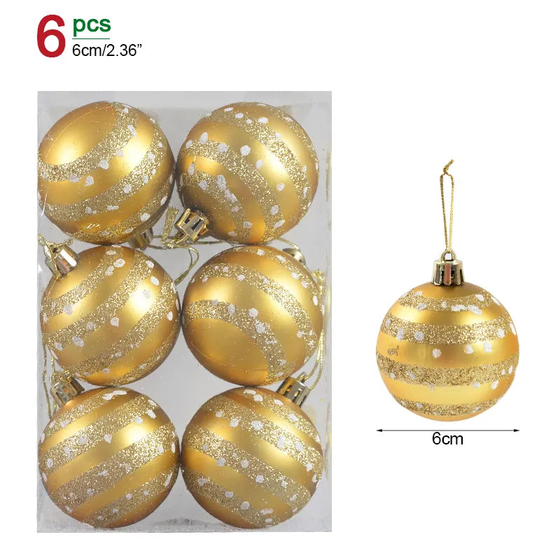 1box Christmas Balls Christmas Tree Ornaments Ball Xmas Hanging Tree Pendants Home Party Decor New Year Gift Noel Navidad
