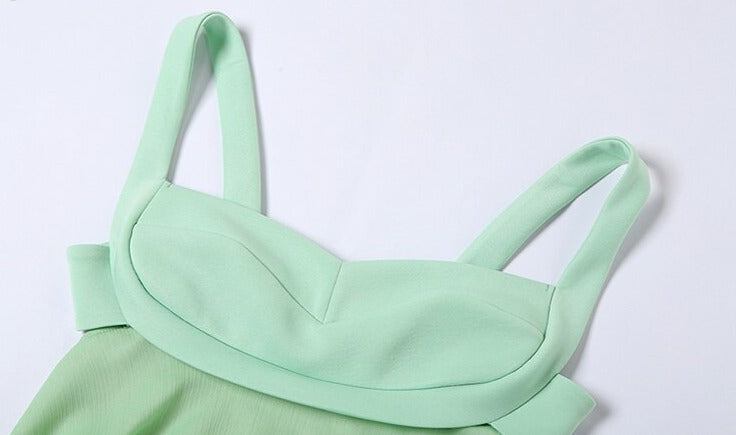 Green Frill Mini Dress