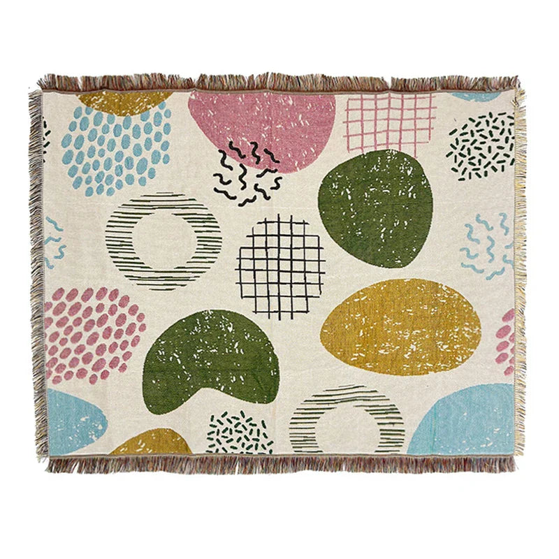 Leaves Floral Blankets for Bed Linen Cotton Throw Blankets Creative Interesting Outdoor Camping Picnic Mat Aesthetic Blanket