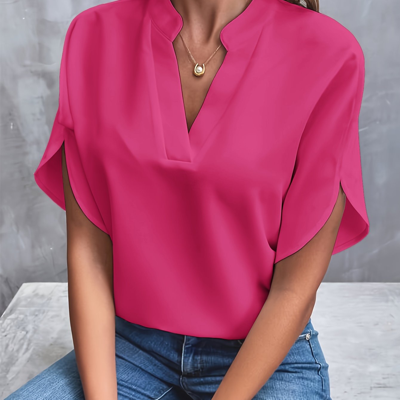 Relaxed V-Neck Blouse