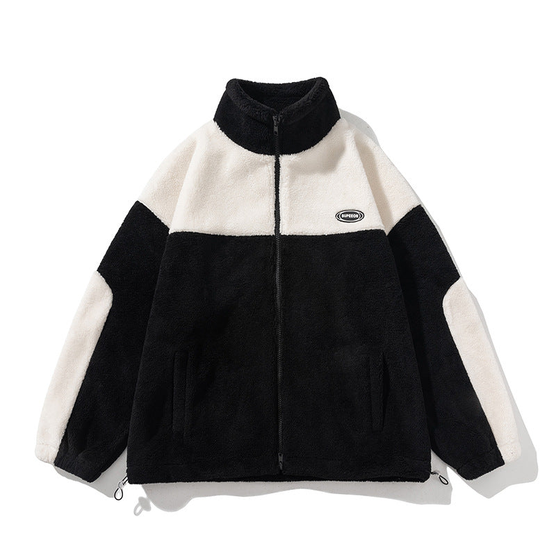 Fashion Retro Lambs Wool Turtle Neck Jacket