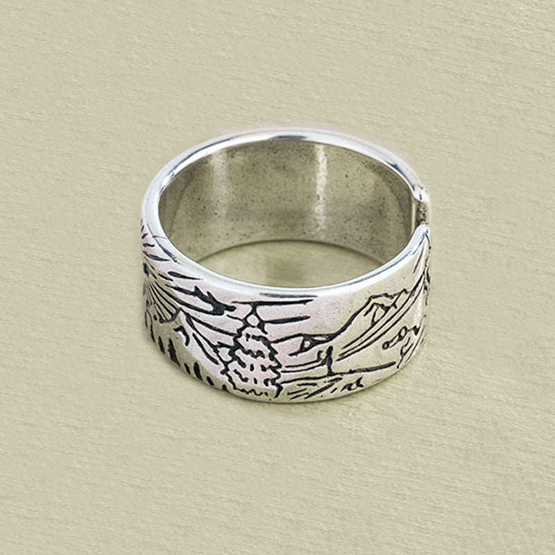 Creative Mountain And River Pattern Ring