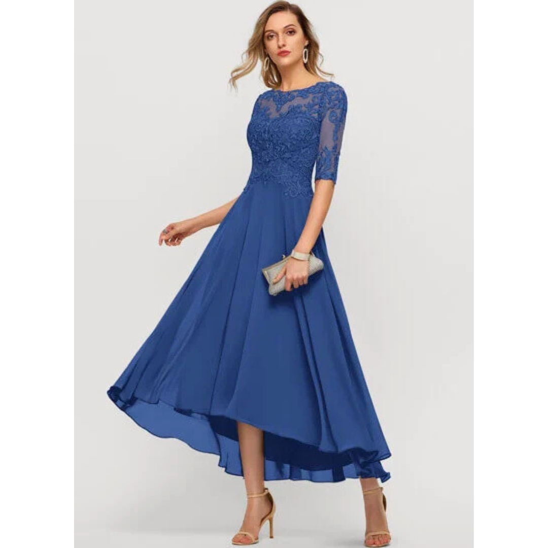 Midi Dress With Lace Sleeve