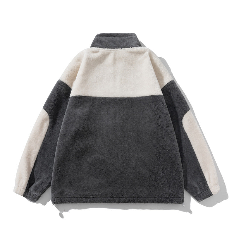Fashion Retro Lambs Wool Turtle Neck Jacket