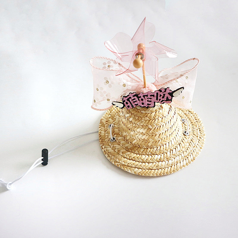 Cat Hat Bamboo Dragonfly Go Out Shade Photo Props Grass Hat