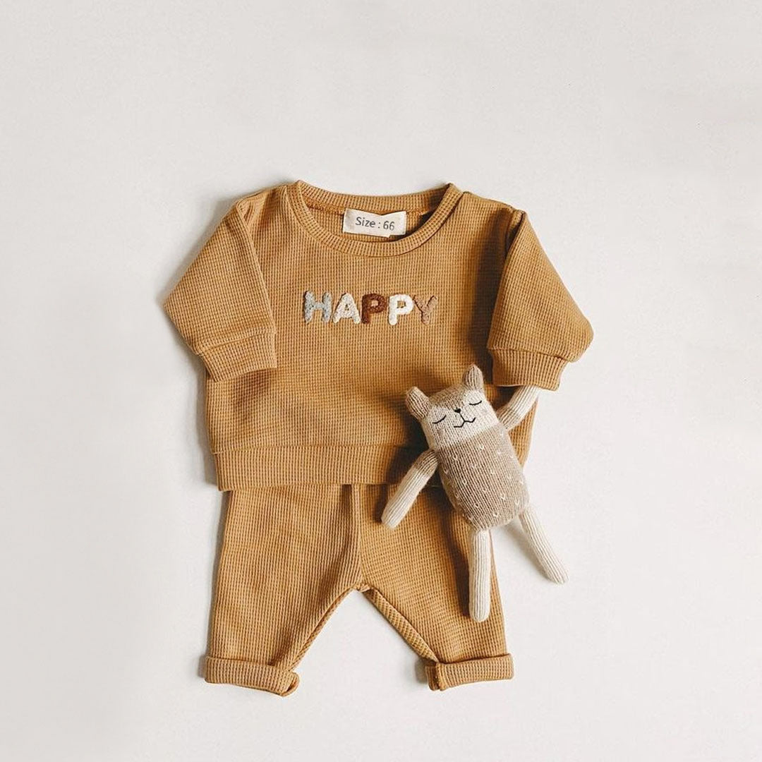 Beige Style Children's Sweater Suit