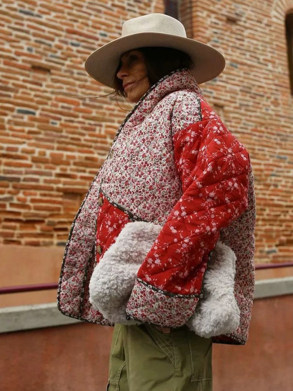 Printed Casual Loose Women's Quilted Coat