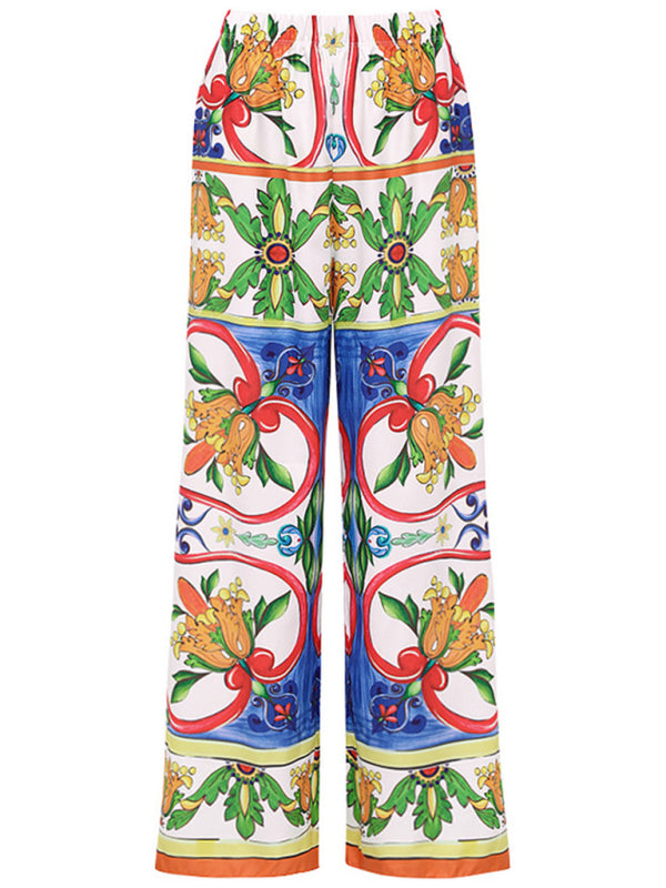 Women's Ruffled Enamel Print Beach Resort Swimsuit Suit