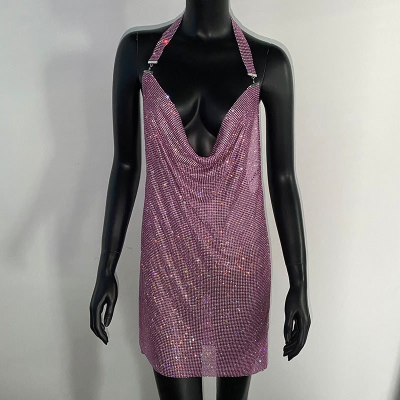 Pink Rhinestone Dress