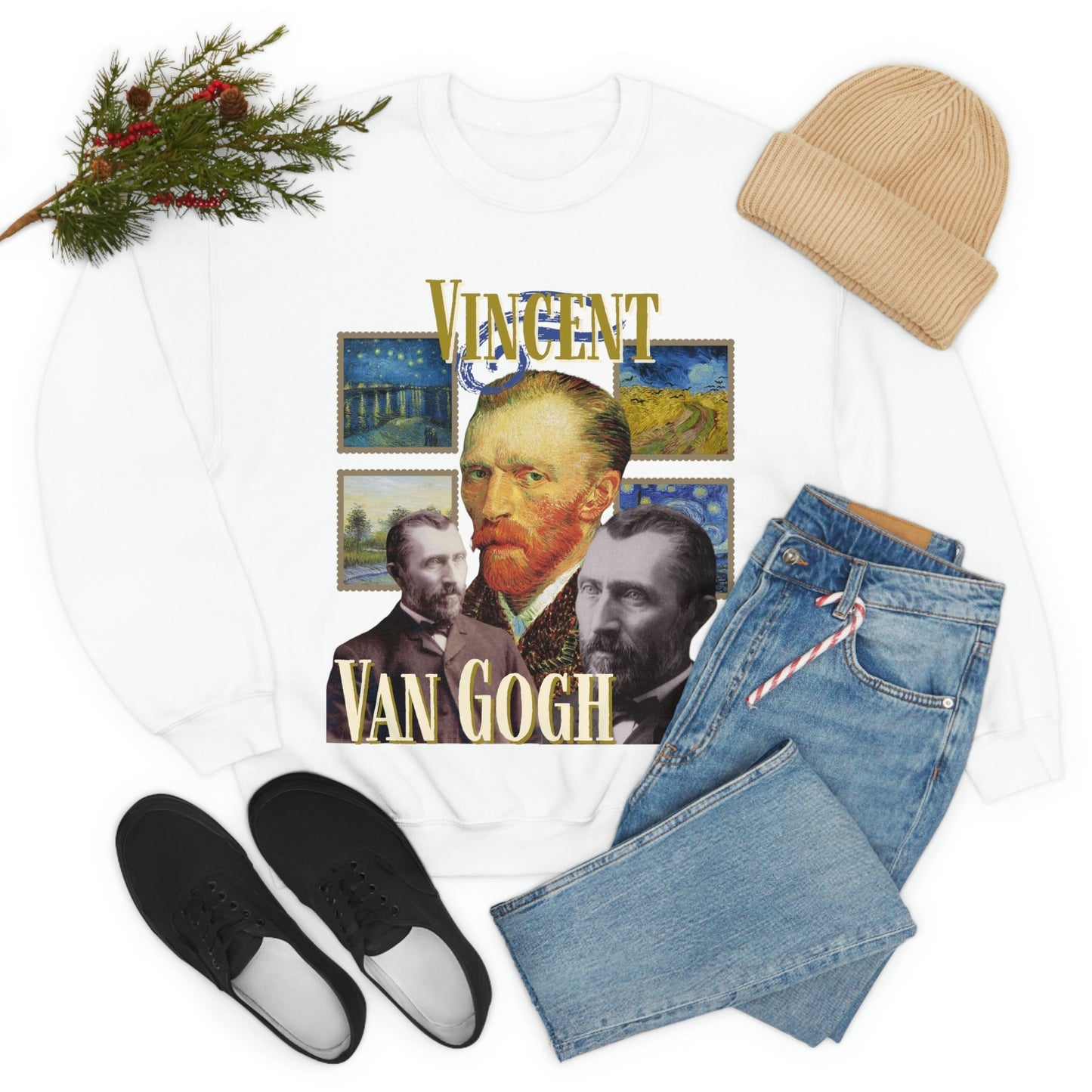 Vincent Van Gogh Sweatshirt, Y2K Style Bootleg Famous Post-Impressionish Artist Fan Retro Pullover Crewneck, Artist Gift