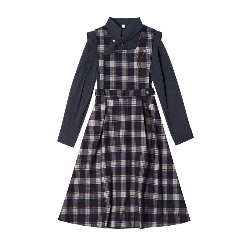 Academia British College Style Vest A-line Skirt