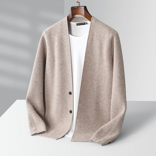 Casual Wool Sweater Double Button Cardigan Men's Coat