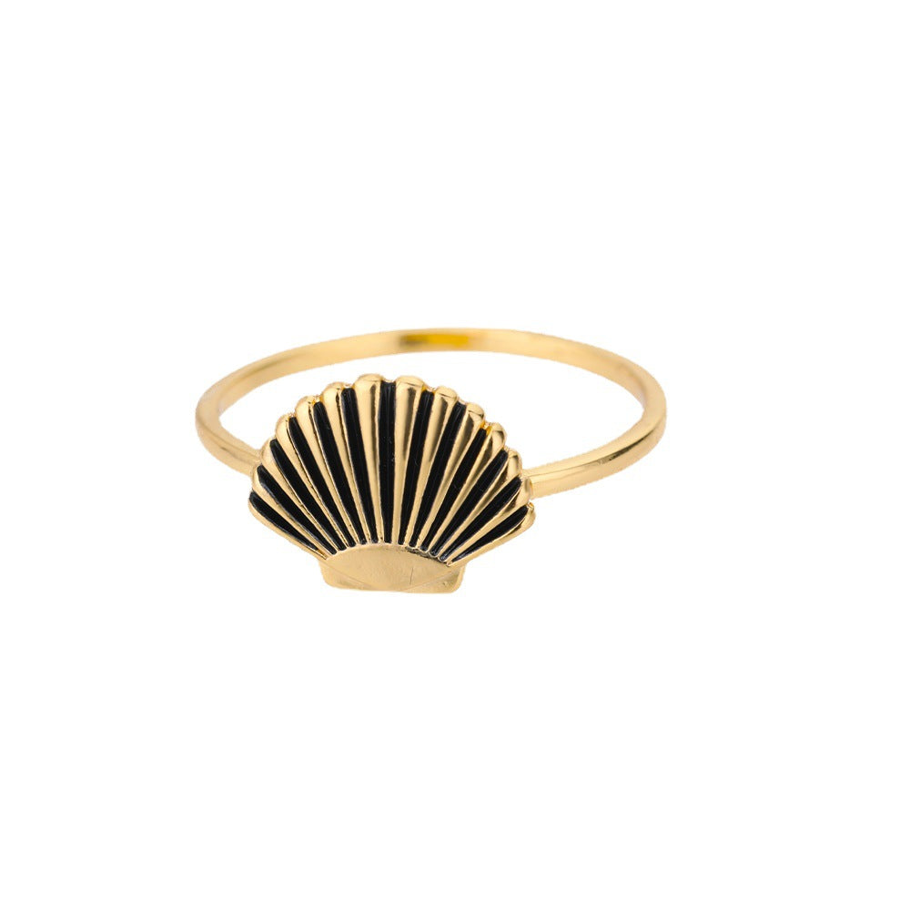 Retro New Shell Shape Ring Trend 18K Gold Plated