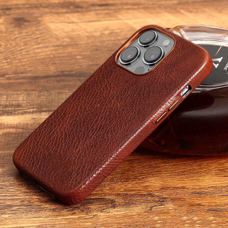 Genuine Leather Magnetic Drop-proof Phone Case Protector