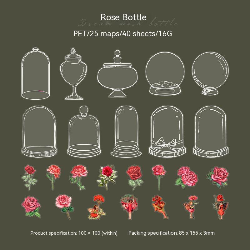 Transparent Bottle Flower Notebook Landscape Stickers