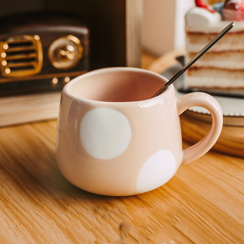 Simple Household Drinking Mug With Spoon