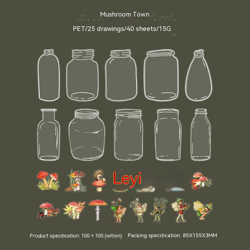 Transparent Bottle Flower Notebook Landscape Stickers