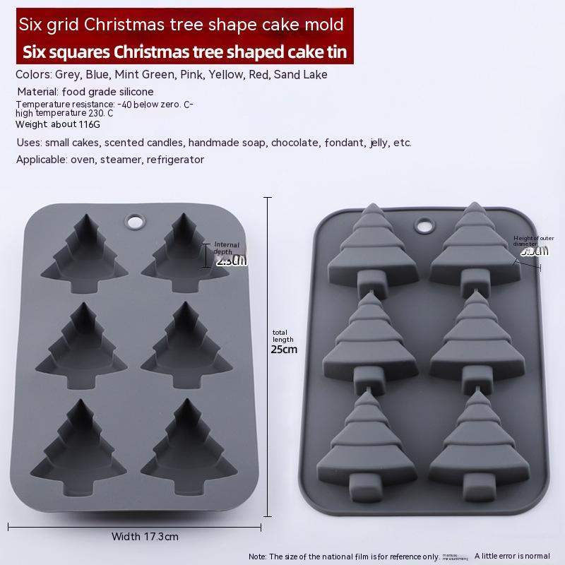 Christmas Silicone 6 Square Shaped DIY Baking