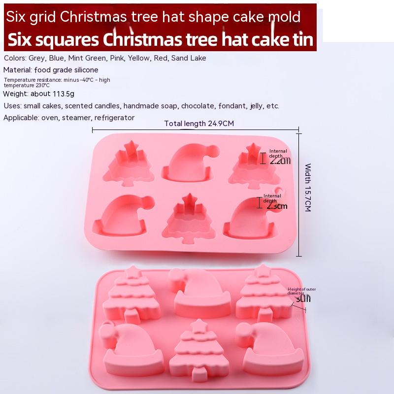 Christmas Silicone 6 Square Shaped DIY Baking