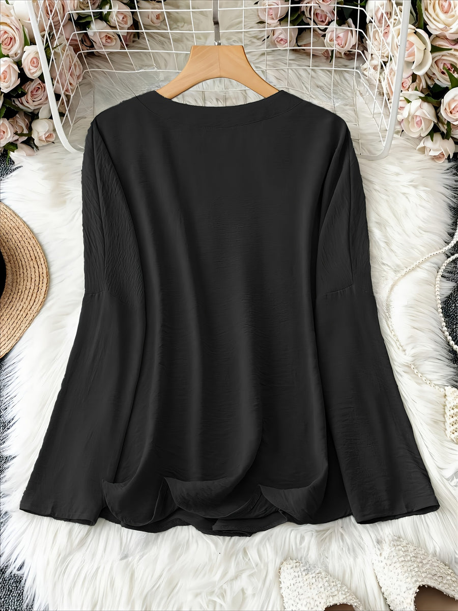 Classic Long Sleeve V-Neck Top