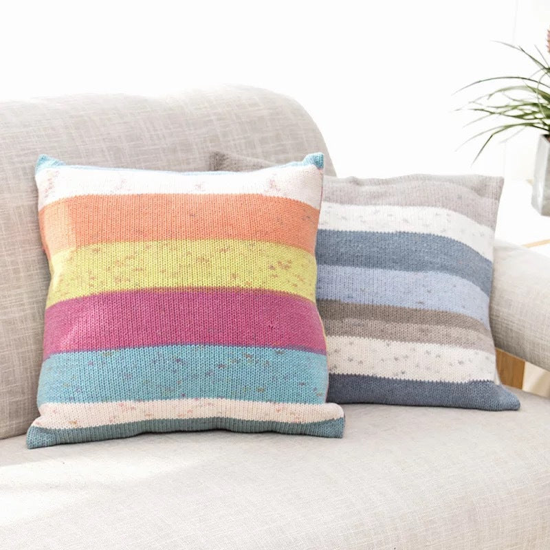 5 Strands Dyed Rainbow Cotton Milk Cotton Hand-woven Scarf Pillow Gradient Color Wool