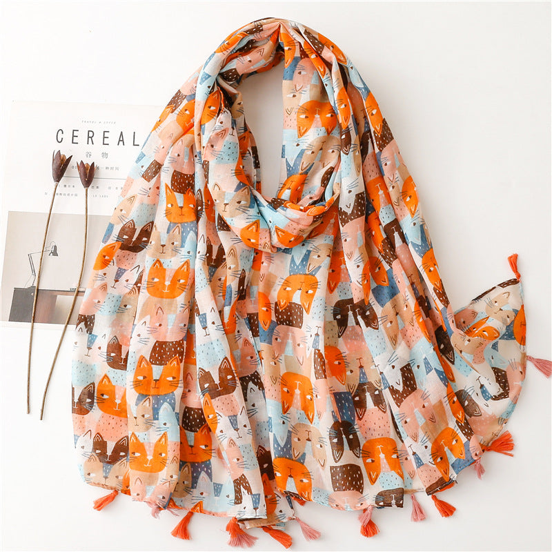 Sweet Floral Medium Cotton Scarf