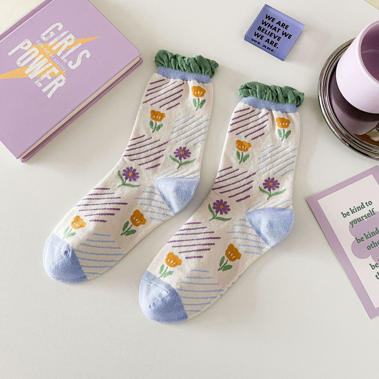 Original New Arrivals Purple Female Cotton Socks