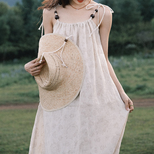 Cotton Linen Dress Woman New