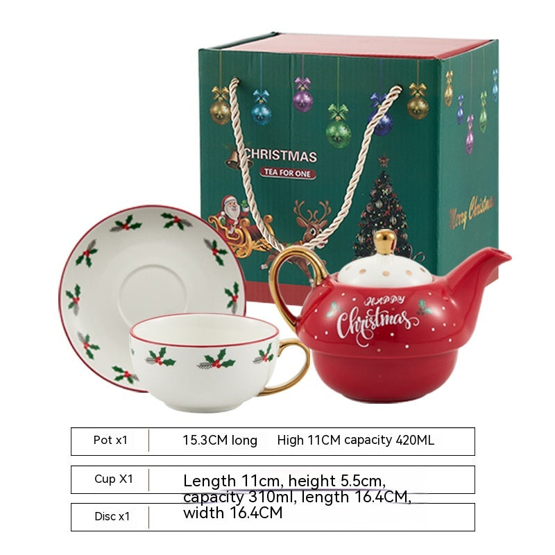 Ins Christmas Ceramic Tea Cup Dish Set