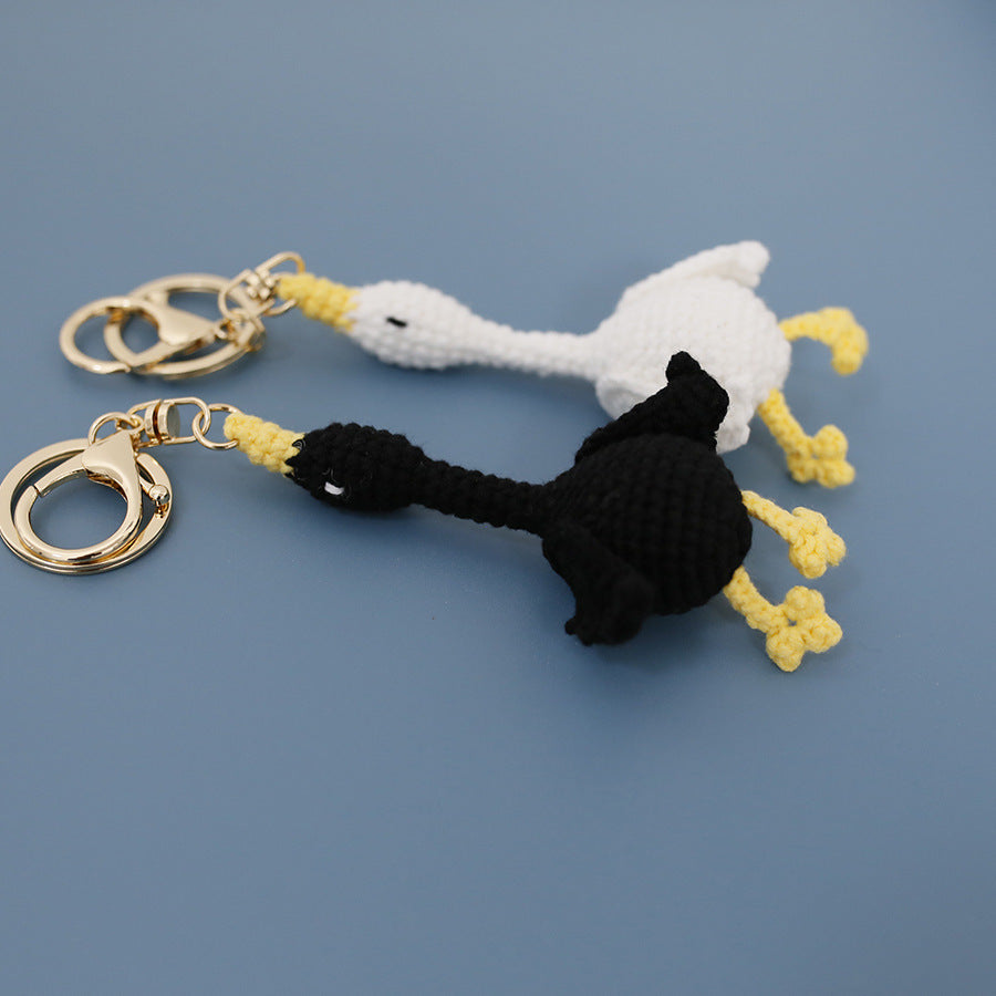 Wool Woven Swan Pendant Hand-crocheted Keychain Creative Handicraft Finished Product