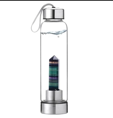 Crystal Infused Elixir Glass & Bamboo Water Bottle