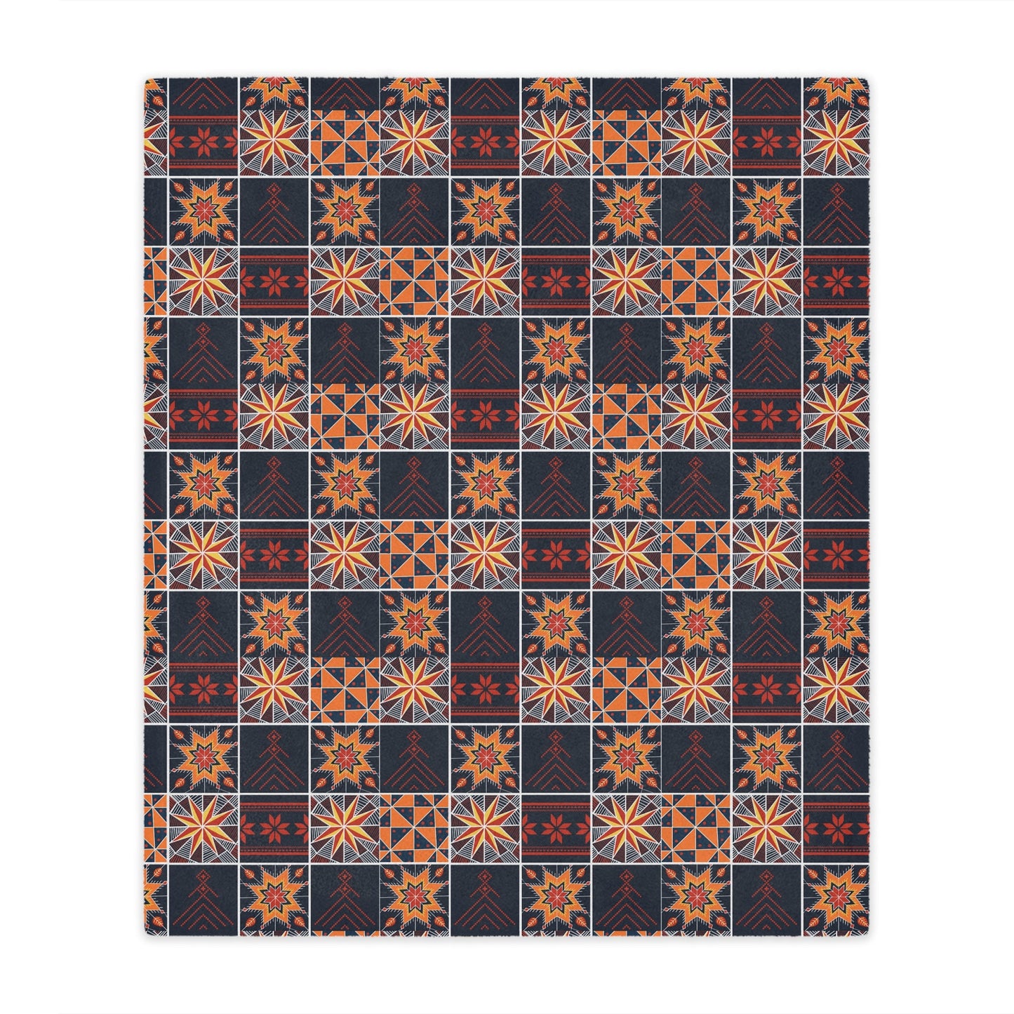 Dark Patchwork Quilt Print Minky Blanket