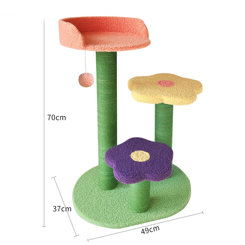 Cat Flower Tower Cat Scratch Board Wear-resistant Cat Climbing Tree